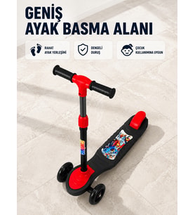 Çocuklar İçin 3 Tekerlekli Scooter Ayarlanabilir Gidonlu Eğlenceli Sürüş Aracı
