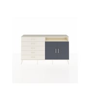 Arges Konsol 2 Raflı 5 Çekmeceli 2 Kapaklı 176x30x99 Aytaşı-Antrasit/Aytaşı