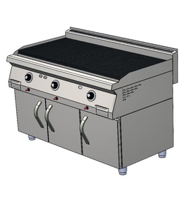 CSA Karacasan 900 Seri Dolaplı 120 cm Tüplü Lavataş Döküm Izgara(120x90x85Cm)