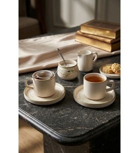 Taupe Bloom Stackable Çay Takımı 4 Parça 2 Kişilik 22520-28