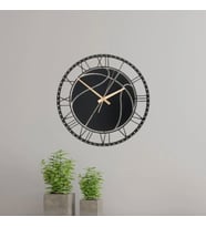 Metal Duvar Saati Basketbol Top Detaylı Dekoratif Saat (Siyah)