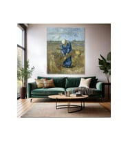 Van Gogh Kanvas Tablo Kanvas Duvar Tablosu Empresyonizm Tablo Köylü Kadın Görseli