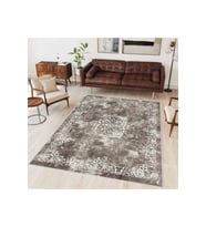 Rovigo Home Dijital Baskı Yıkanabilir Kaymaz Taban Salon Halısı RVG0338 (Kahverengi)