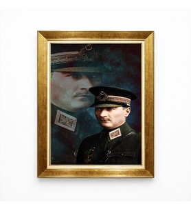 Tablore Mareşal Atatürk Üniformalı Kanvas Tablo - Askeri Deha Atatürk Portresi