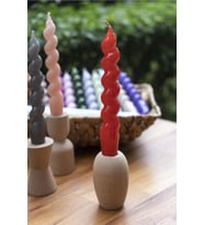 Spiral Kırmızı Şamdan Mum