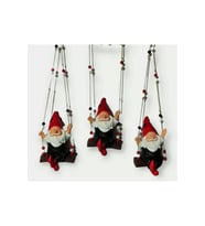 Dekoratif Sallanan Cüceler 3'lü Set El Yapımı Balkon, Bahçe , Iç Mekan Dekor Biblo (13cm)