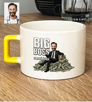 Kişiye Özel Karikatürlü Erkek Patron Lüks Fincan Doğum Günü Hediyesi