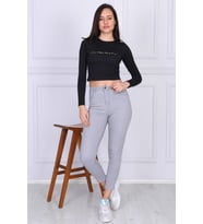 Kadın Crop Model Göbeği Açık Body 9007 (Siyah)