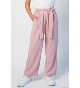 Breeze Kız Çocuk Pantolon Bağlama Detaylı Rahat Kesim Cepli 9-14 Yaş, Pembe