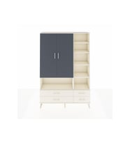 Arges Dolap 10 Raflı 4 Çekmeceli 2 Kapaklı 132x30x195 Aytaşı-Antrasit/Aytaşı