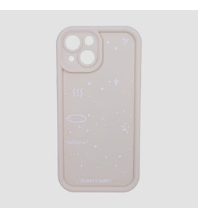 IPHONE 15; DESENLİ, KENARI ÇIKNTILI, DARBE ÖNLEYİCİ, KAMERA KORUYUCU LÜKS SİLİKON KILIF (Krem)