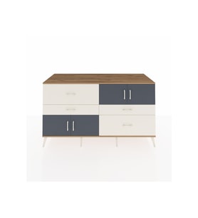 Kronos Konsol 2 Raflı 4 Çekmeceli 4 Kapaklı 176x59x99 Çam-Antrasit/Aytaşı