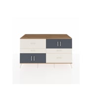 Kronos Konsol 2 Raflı 4 Çekmeceli 4 Kapaklı 176x59x99 Çam-Antrasit/Aytaşı