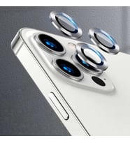 Apple Apple iPhone 13 Pro Kamera Lens Koruyucu HD Kalite Tam Kaplayan Tempered Glass Cam (Gümüş)