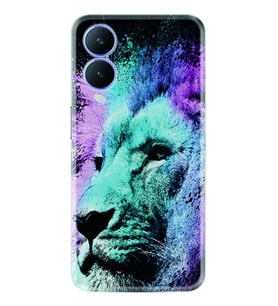 Vivo Y17S Kılıf Silikon Desen Özel Seri Pink Blue Leon 1603