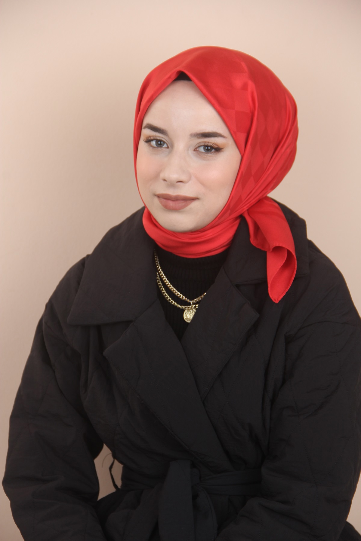 Kırmızı Harem Scarf Almira Dama Eşarp