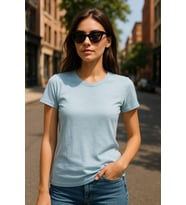 Kadın %100 Organik Pamuklu Relaxed Yıkamalı T-shirt Bisiklet Yaka Kısa Kollu Kadın Basic Tişört