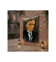 Sivil Mustafa Kemal Atatürk Portresi poster Bayrak Raşel Kumaş 100x150 cm ATA2