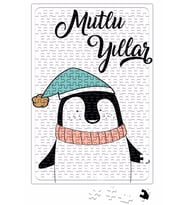 Sevimli Penguen İle Mutlu Yıllar Puzzle 240 Parça Yapboz