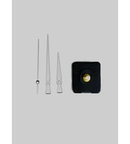 Askılı Sessiz Saat Mekanizması 16 Mm Şaft, Gümüş Renk Akrep, Yelkovan, Saniye 10 Cm 13 Cm 15 Cm