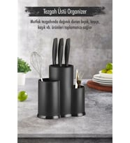 Tezgah Üstü Siyah Kaşıklık & Bıçaklık & Kepçelik & Organizer