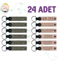 Kül Gri & Pudra, 24’lü Set, Kişiselleştirilebilir Anahtarlık, Kına Gecesi Davetlilerine Anlamlı Anı