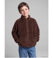 LCW Kids Kahverengi Dik Yaka Erkek Çocuk Pelüş Hırka