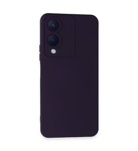 Vivo Y17S Kılıf Nano içi Kadife Silikon - Mor