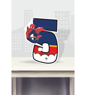 Spiderman Örümcek Adam Temalı Ayaklı Rakam Pano - 5 Yaş (40 cm)
