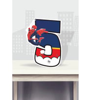 Spiderman Örümcek Adam Temalı Ayaklı Rakam Pano - 5 Yaş (40 cm)