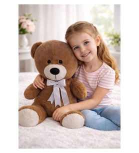 50 Cm Elyaf Dolgulu Toscano İthal Kumaş Pofuduk Sevimli Ayıcık Peluş Ayı Peluş Oyuncak (A.Bej)
