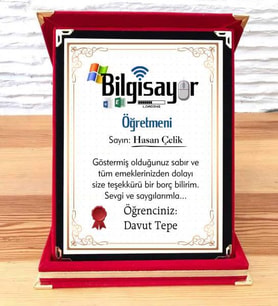 Bilgisayar Öğretmenine Plaket (STD)