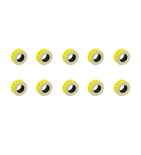 Motex Tanex Makine Etiketi Kraft Fiyatlandırma Numaralandırma Bant -12x21 mm -800'lü -Sarı -10 Adet
