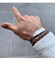Çelik Bileklik Premium 316L 2 Li (Gümüş Gri)