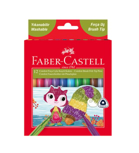 Faber 12 Renk Comfort Fırça Uçlu Keçeli Kalem 155242