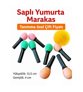 Karin EGG042SE Saplı Yumurta Marakas (1 Çift/2 Adet) Ritim Eğitimi ve Perküsyon İçin Uygun, Net Çınlama Sesi