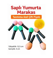 Karin EGG042SE Saplı Yumurta Marakas (1 Çift/2 Adet) Ritim Eğitimi ve Perküsyon İçin Uygun, Net Çınlama Sesi