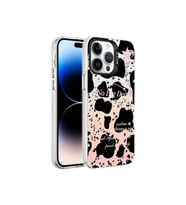Apple iPhone 14 Pro Max Uyumlu Kılıf Mermer Desenli Zore Marbello Kapak (Siyah - Beyaz)