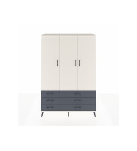 Hyperion Dolap 5 Raflı 6 Çekmeceli Tek Askılı 132x44x195 Aytaşı-Aytaşı/Antrasit