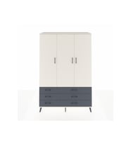 Hyperion Dolap 5 Raflı 6 Çekmeceli Tek Askılı 132x44x195 Aytaşı-Aytaşı/Antrasit