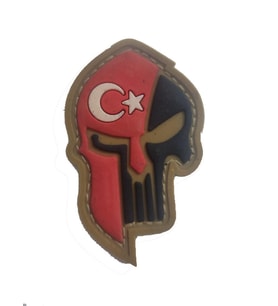 Single Sword Kuru Kafa Plastik Patch - Peç BEJ