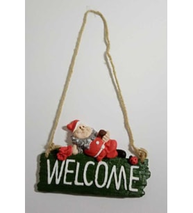 Noel Baba Yılbaşı Kapı Süsü, Askılı Cüce Süs, Taş Tozu Noel Süs, Welcome Gnome Christmas (Çok Renkli)