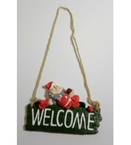 Noel Baba Yılbaşı Kapı Süsü, Askılı Cüce Süs, Taş Tozu Noel Süs, Welcome Gnome Christmas (Çok Renkli)