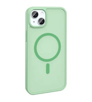 iPhone 14 Plus Kılıf Magsafe Şarj Özellikli Mat Arka Yüzey Sio Kılıf (Açık Yeşil)