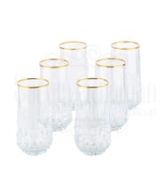 Bardak Cam Bardak Meşrubat Bardağı Hediyelik Lux Dik Çapraz Meşrubat Bardak Altın