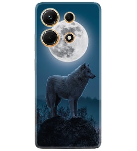 Infınix Note 30 Kılıf Resimli Desenli Silikon Platinium Series Moon Wolf 1820