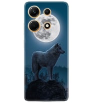 Infınix Note 30 Kılıf Resimli Desenli Silikon Platinium Series Moon Wolf 1820