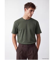 LCW Vision Haki Loose Fit Akışkan Kumaş Tişört /04