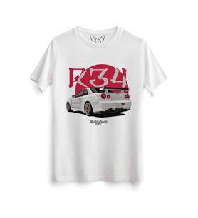 GTR Tasarımlı Baskılı Beyaz Tshirt