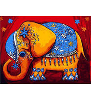 Bereket Fili Sayılarla Boyama Seti 40x50 cm (Tuvale Gerili)